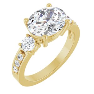10K Yellow Gold 10x8 mm Oval Ring Mounting