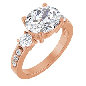 10K Rose Gold 10x8 mm Oval Ring Mounting