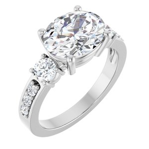 18K White Gold 10x8 mm Oval Ring Mounting