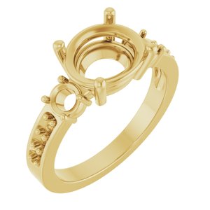 14K Yellow Gold 10x8 mm Oval Ring Mounting – image 2