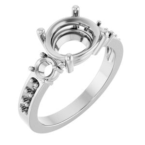 14K X1 White Gold 10x8 mm Oval Ring Mounting – image 2