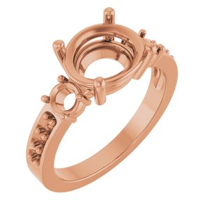 10K Rose Gold 10x8 mm Oval Ring Mounting – image 2