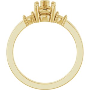 14K Yellow Gold 9x5.5 mm Pear Ring Mounting – image 4