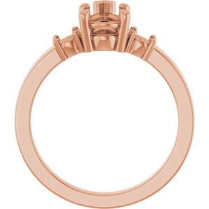 14K Rose Gold 9x5.5 mm Pear Ring Mounting – image 4