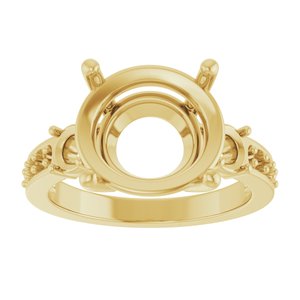 14K Yellow Gold 13x11 mm Oval Ring Mounting – image 6