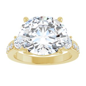 10K Yellow Gold 13x11 mm Oval Ring Mounting – image 5