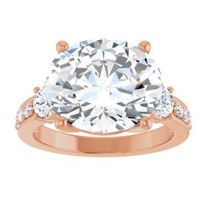 14K Rose Gold 13x11 mm Oval Ring Mounting – image 5