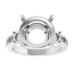 18K White Gold 13x11 mm Oval Ring Mounting – image 6