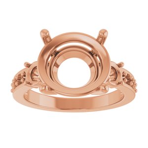 14K Rose Gold 13x11 mm Oval Ring Mounting – image 6