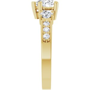 14K Yellow Gold 6x6 mm Heart Ring Mounting – image 7