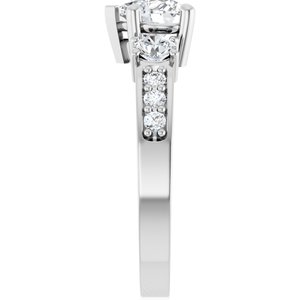 14K White Gold 6x6 mm Heart Ring Mounting – image 7