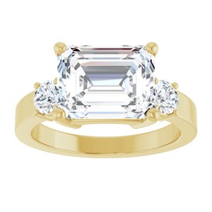 18K Yellow Gold 10x8 mm Emerald Ring Mounting – image 5