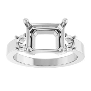 Continuum Sterling Silver 10x8 mm Emerald Ring Mounting – image 6