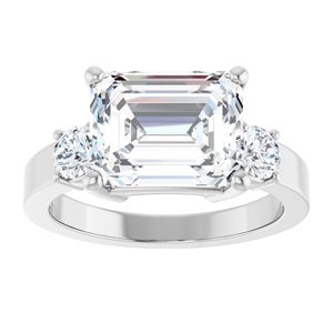 Continuum Sterling Silver 10x8 mm Emerald Ring Mounting – image 5