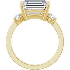 18K Yellow Gold 10x8 mm Emerald Ring Mounting – image 3