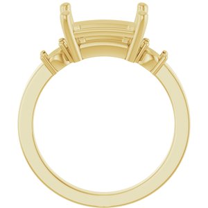 10K Yellow Gold 10x8 mm Emerald Ring Mounting – image 4