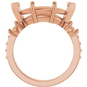 18K Rose Gold 16x8 mm Marquise Ring Mounting – image 4