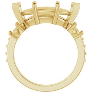 18K Yellow Gold 16x8 mm Marquise Ring Mounting – image 4