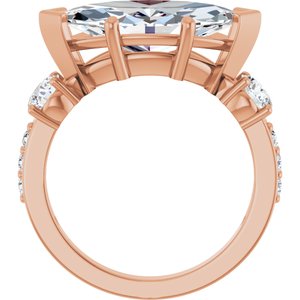 10K Rose Gold 16x8 mm Marquise Ring Mounting – image 3