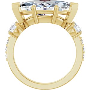 18K Yellow Gold 16x8 mm Marquise Ring Mounting – image 3