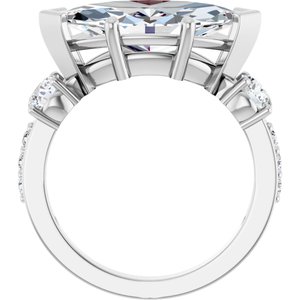 14K White Gold 16x8 mm Marquise Ring Mounting – image 3