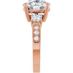 10K Rose Gold 12x10 mm Elongated Cushion Ring Mounting – image 7
