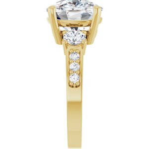 18K Yellow Gold 12x10 mm Elongated Cushion Ring Mounting – image 7