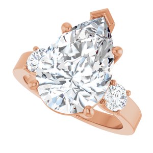 10K Rose Gold 15x10 mm Pear Ring Mounting – image 8