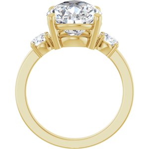 14K Yellow Gold 15x10 mm Pear Ring Mounting – image 3