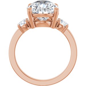 14K Rose Gold 15x10 mm Pear Ring Mounting – image 3