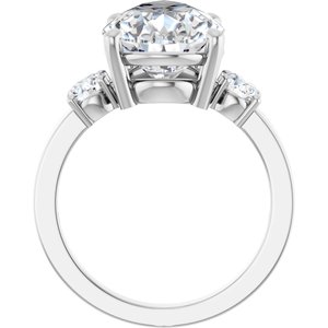 10K White Gold 15x10 mm Pear Ring Mounting – image 3