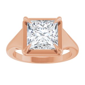 18K Rose Gold 8x8 mm Square Ring Mounting – image 5