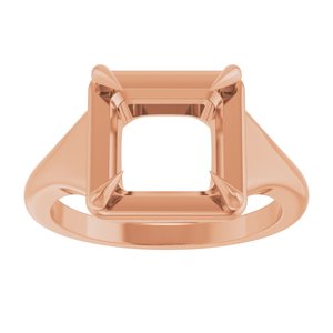 14K Rose Gold 8x8 mm Square Ring Mounting – image 6