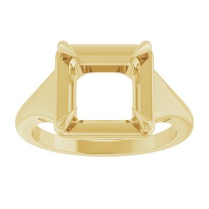 10K Yellow Gold 8x8 mm Square Ring Mounting – image 6