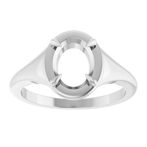 18K White Gold 8.5x6.5 mm Oval Ring Mounting – image 6