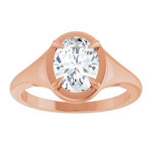18K Rose Gold 8.5x6.5 mm Oval Ring Mounting – image 5