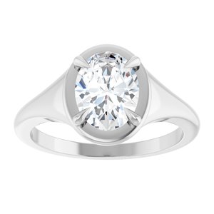 Sterling Silver 8.5x6.5 mm Oval Ring Mounting – image 5