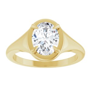 14K Yellow Gold 8.5x6.5 mm Oval Ring Mounting – image 5