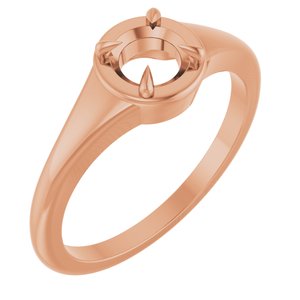 18K Rose Gold 5.2 mm Round Ring Mounting – image 2