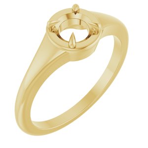 14K Yellow Gold 5.2 mm Round Ring Mounting – image 2