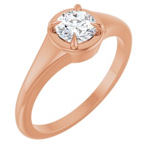 18K Rose Gold 5.2 mm Round Ring Mounting