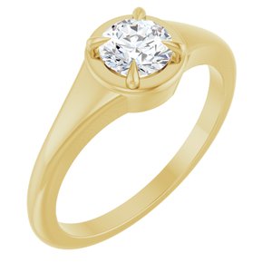 14K Yellow Gold 5.2 mm Round Ring Mounting