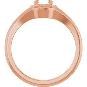 14K Rose Gold 5.2 mm Round Ring Mounting – image 4