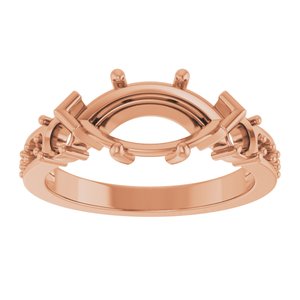 14K Rose Gold 12x6 mm Marquise Ring Mounting – image 6