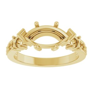 10K Yellow Gold 12x6 mm Marquise Ring Mounting – image 6