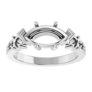 14K White Gold 12x6 mm Marquise Ring Mounting – image 6
