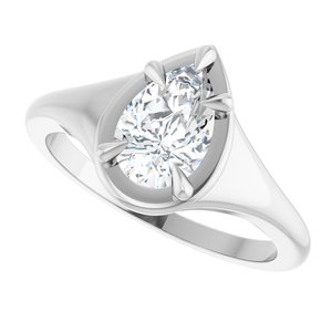 18K White Gold 8.5x5.5 mm Pear Ring Mounting – image 8