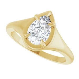 10K Yellow Gold 8.5x5.5 mm Pear Ring Mounting – image 8