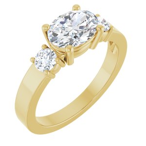 10K Yellow Gold 8x6 mm Oval Ring Mounting