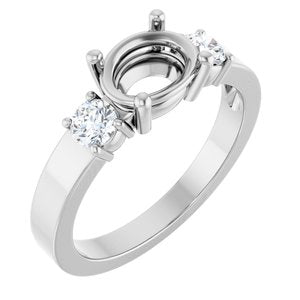 Platinum 8x6 mm Oval Ring Mounting – image 2